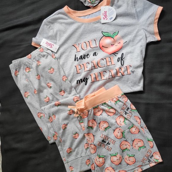 Justice 3 Piece Sleepwear Set, with Bonus Matching Scrunchy. New - Picture 1 of 1